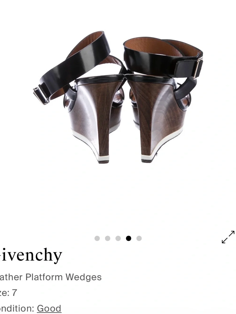 Givenchy Black Leather Ankle-Strap Platform Wedges